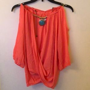 Orange sheer blouse